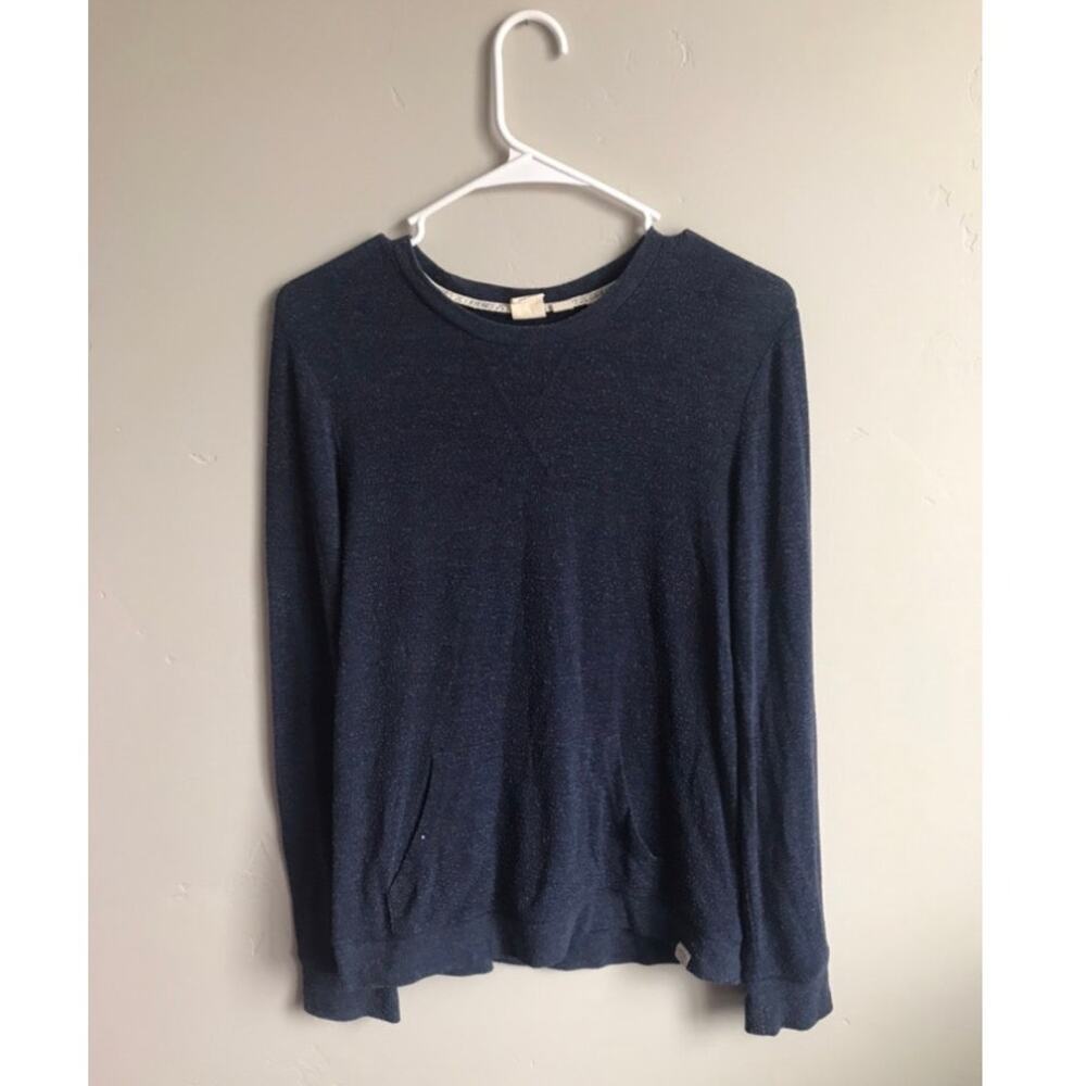 LA Hearts Navy Blue Lightweight Sweater with Large Front Pocket